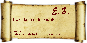 Eckstein Benedek névjegykártya